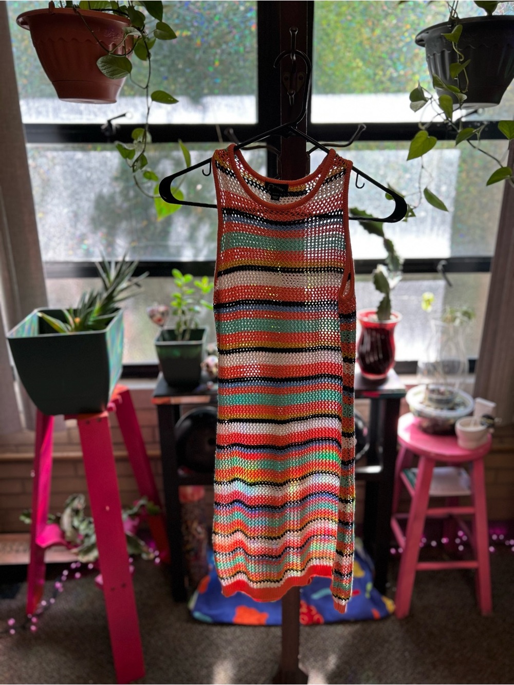 Kids Art Class Brand Multicolor Striped Knit Sleeveless Dress Size XL